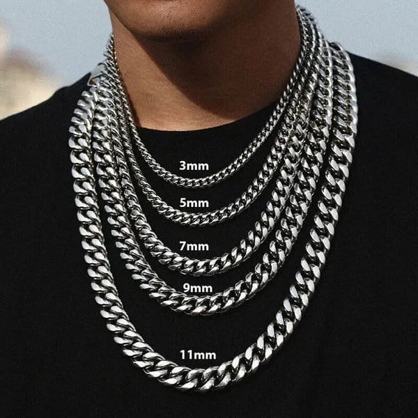 66ec6416-e54b-4b00-8c8b-0cd7d2c8fcda.jpg Stainless Steel Gold Silver Chain Cuban Curb Womens Mens Necklace