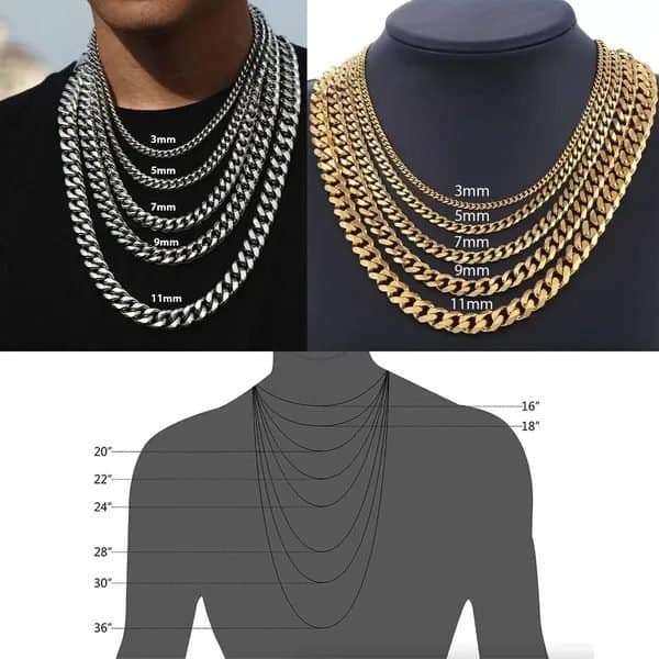 6737cc70-7e31-4735-8396-8bc4dc1a0829.jpg Stainless Steel Gold Silver Chain Cuban Curb Womens Mens Necklace